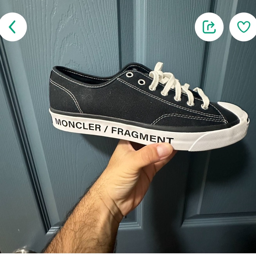 Moncler Black and White Sneakers with Vulcanized Sole